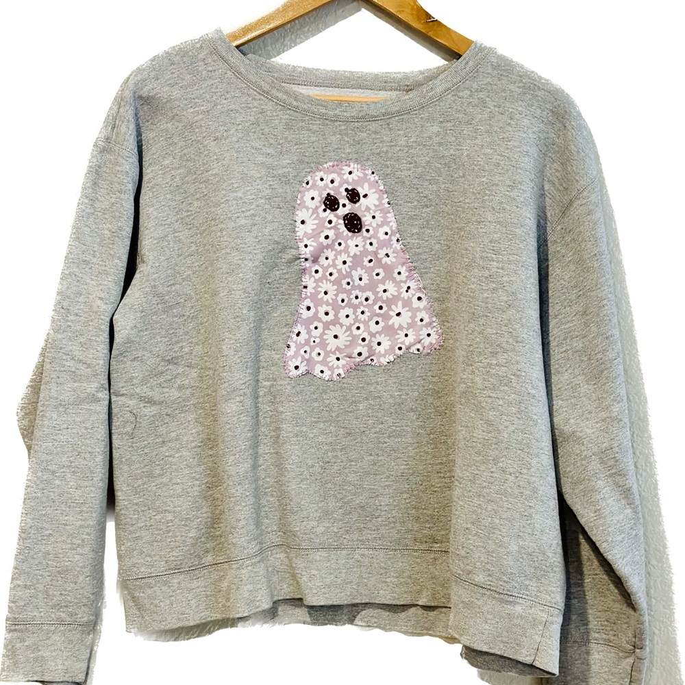 Boho ghost sweatshirt for eras movie Halloween soft upcycled